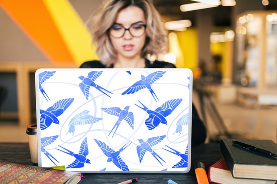 Autocollant pour ordinateur portable - 17,3 pouces - Motif - Blauw - Vogel - 40x30cm - Autocollants pour ordinateur portable - Skin pour ordinateur portable - Couverture