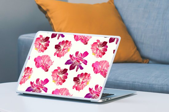 Autocollant pour ordinateur portable - 15,6 pouces - Fleurs - Rose - Motif - 36x27,5 cm - Autocollants pour ordinateur portable - Skin pour ordinateur portable - Couverture