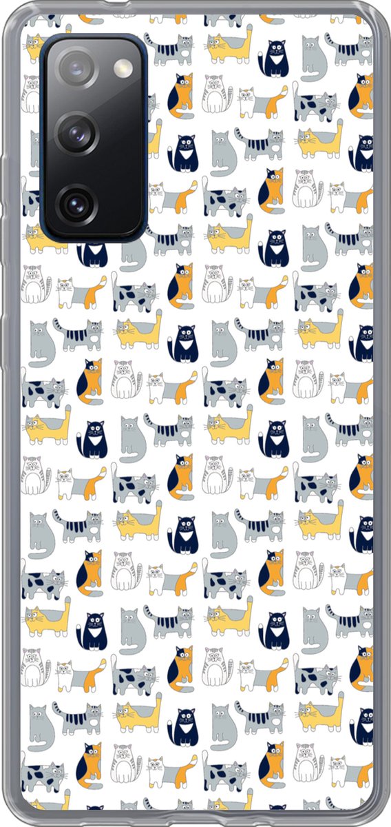 Telefoonhoesje Geschikt voor Samsung Galaxy S20 FE hoesje - Patroon - Kat - Poes - Jongens - Meisjes - Kinderen - Kindje - Siliconen Telefoonhoesje Telefoonhoesje