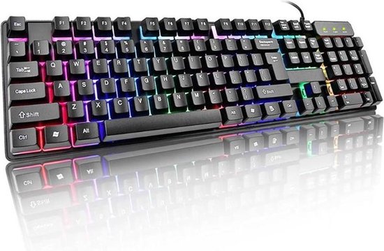 Toetsenbord - Bedraad - USB Bedraad Kabel - Verlichting - LED - Kleur - Gaming Keyboard - RK6300 Zwart - Qwerty