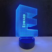 3D LED Lamp - Letter Met Naam - Edward