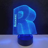 Lampe LED 3D - Lettre Prénom - Rosanne