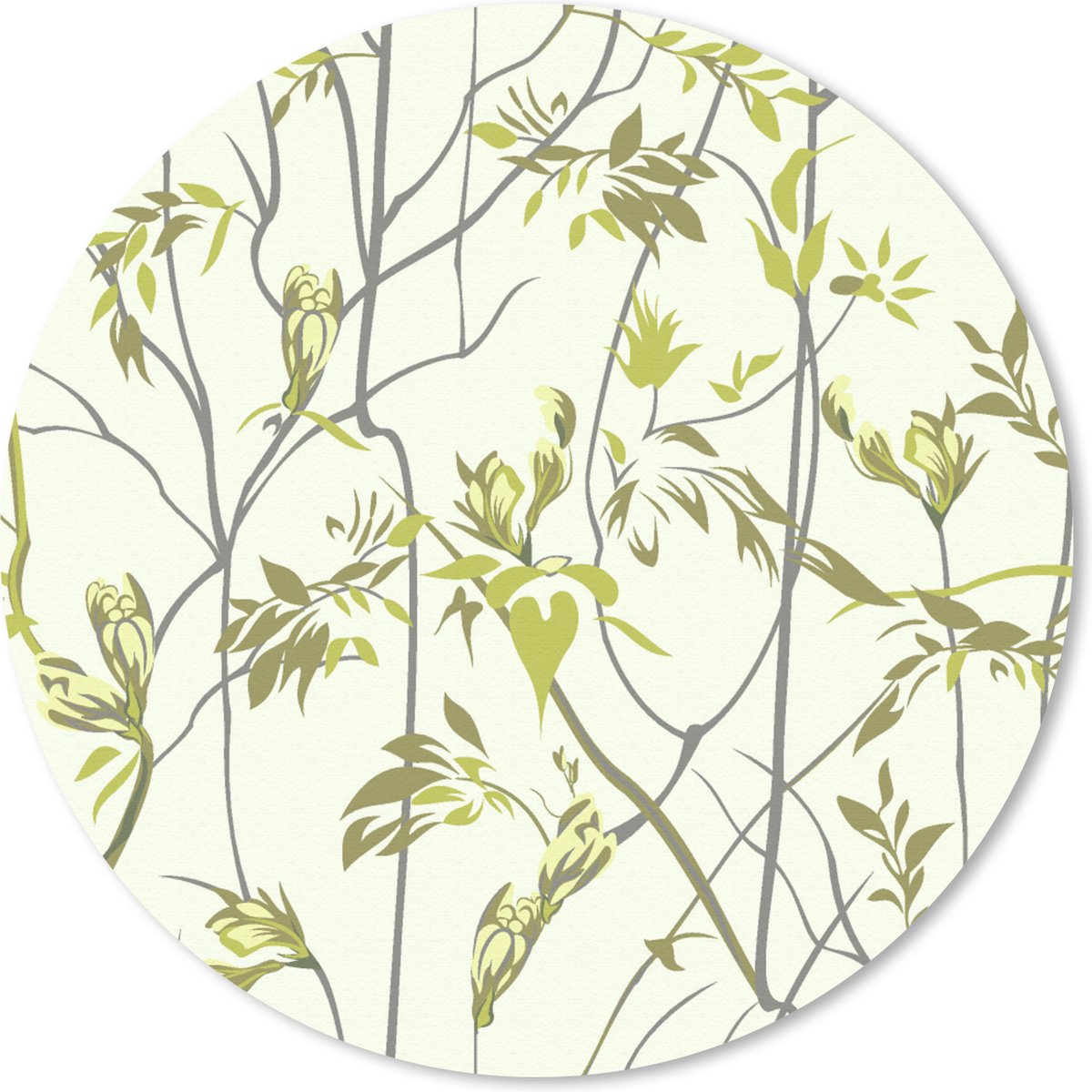 Muismat rond 40x40 cm - Mousepad Patroon - Jungle - Planten - Ronde muismatten