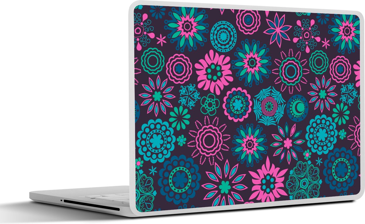 Laptop sticker - 11.6 inch - Neon - Bloemen - Patronen - 30x21cm - Laptopstickers - Laptop skin - Cover