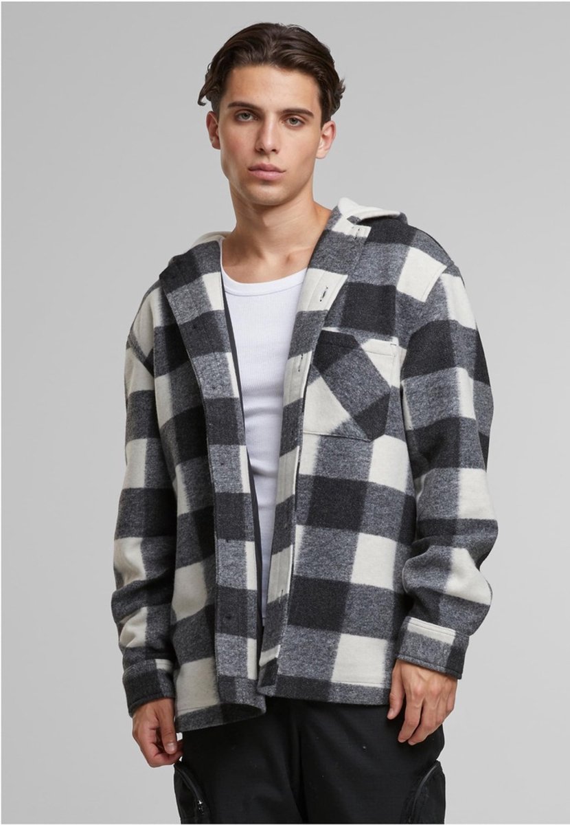 Urban Classics Big Check Jacket With Hood Tussenseizoensjas -gebroken S Zwart