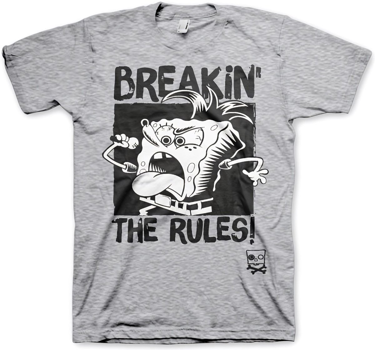 SpongeBob SquarePants Heren Tshirt -S- Breakin' The Rules Grijs