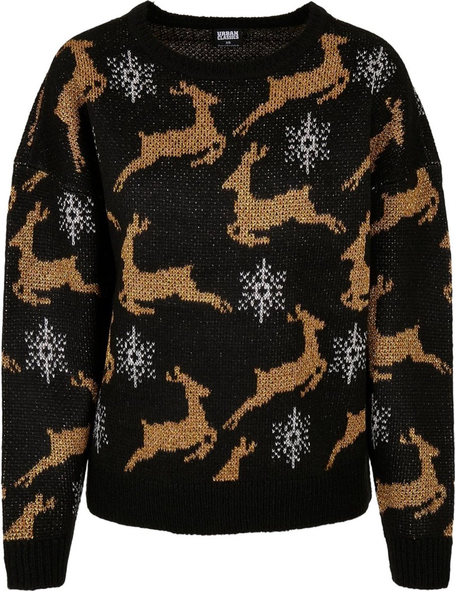 Urban Classics Oversized Kersttrui S /Goudkleurig Zwart