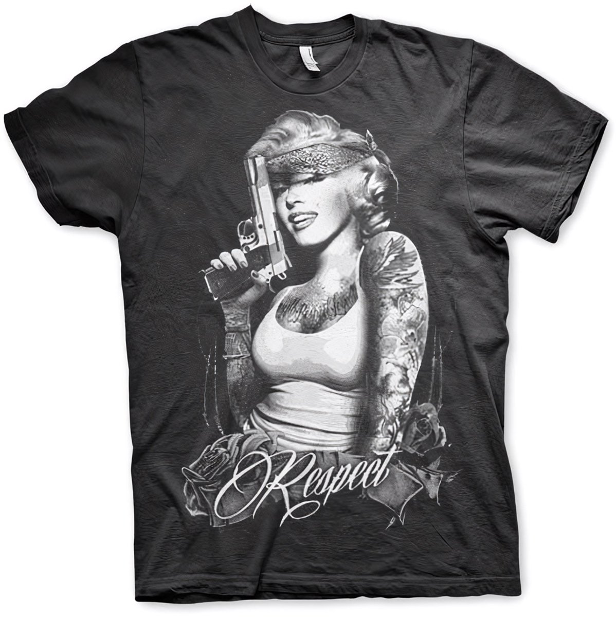 Marilyn Monroe Respect T-Shirt AB-1-18518-L32 Black-XXL