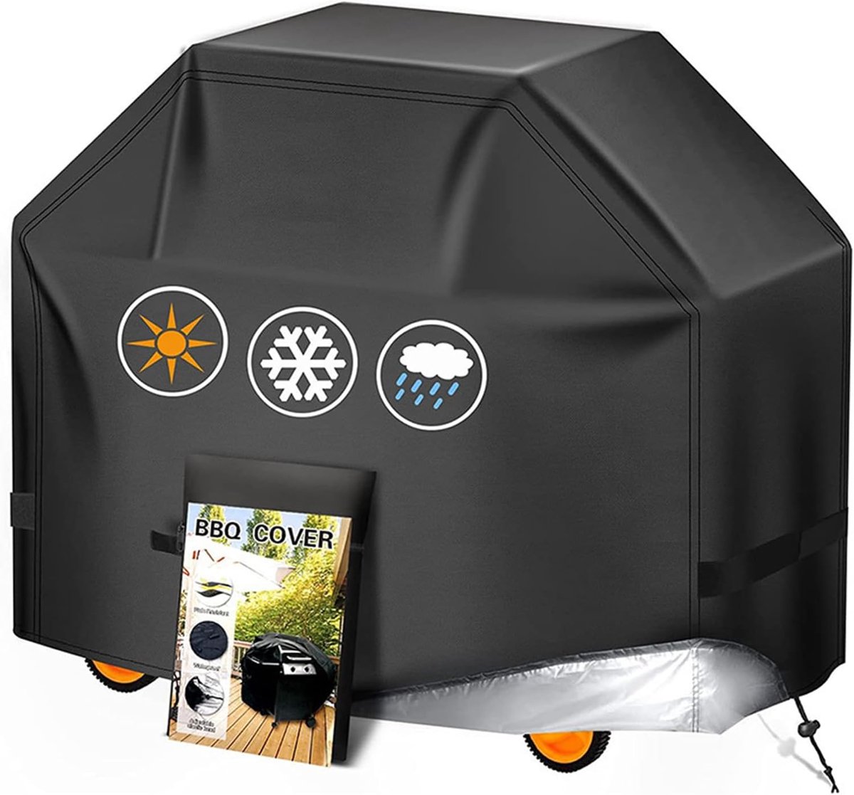 GOODEVN BBQ Hoes 127x61x122 cm - Zware Waterdichte & Weerbestendige Beschermhoes voor Grill - Universaal Afdekzeil van 420D Oxford Stof voor Gasgrill, Elektrische Grill of Barbecue