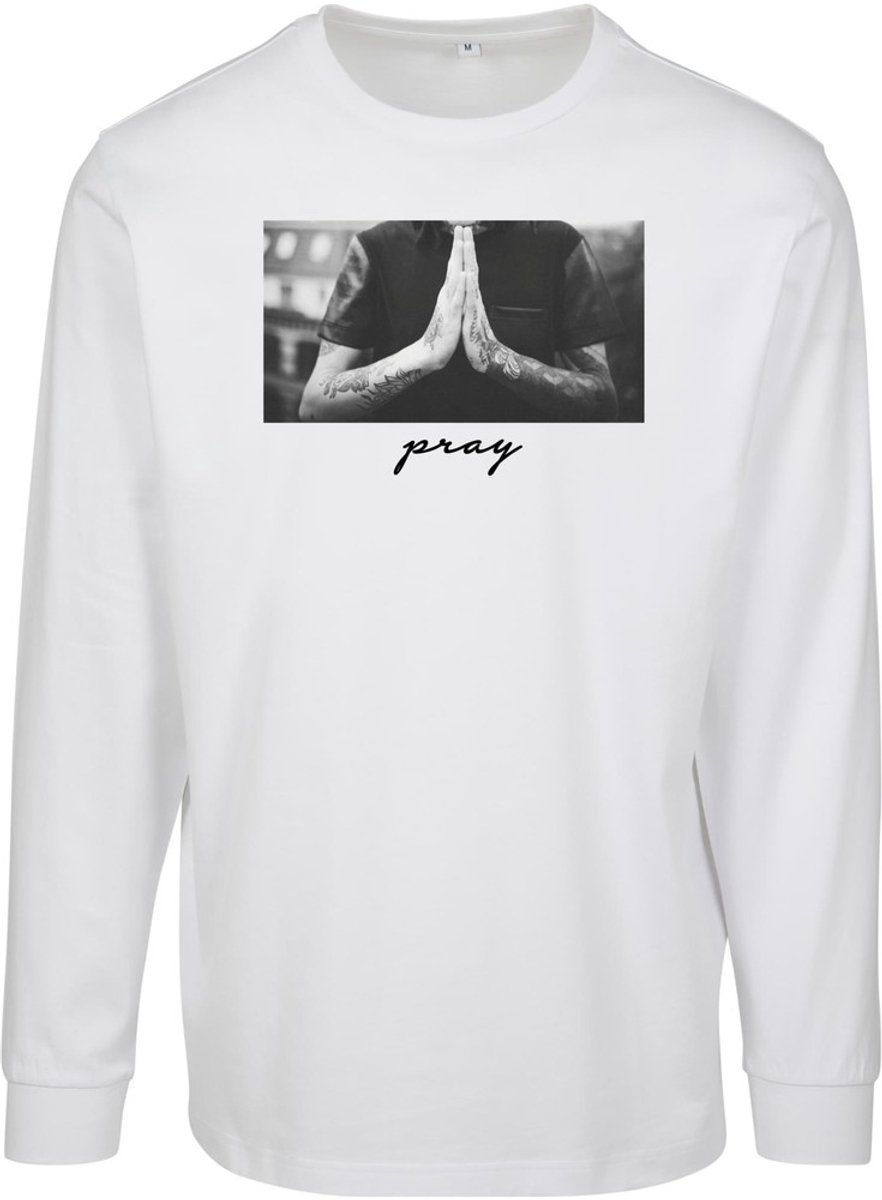Mister Tee Pray Longsleeve shirt XXL Wit