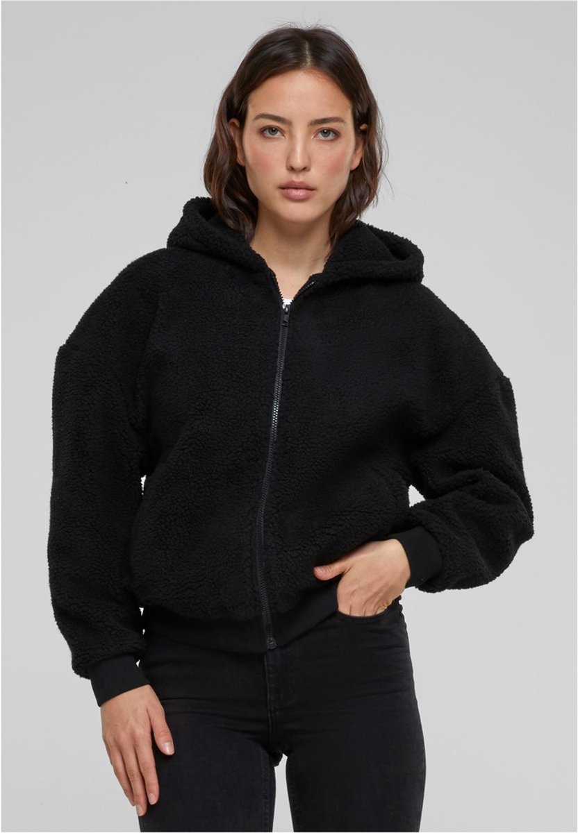 Urban Classics Oversized Sherpa Vest met capuchon M Zwart