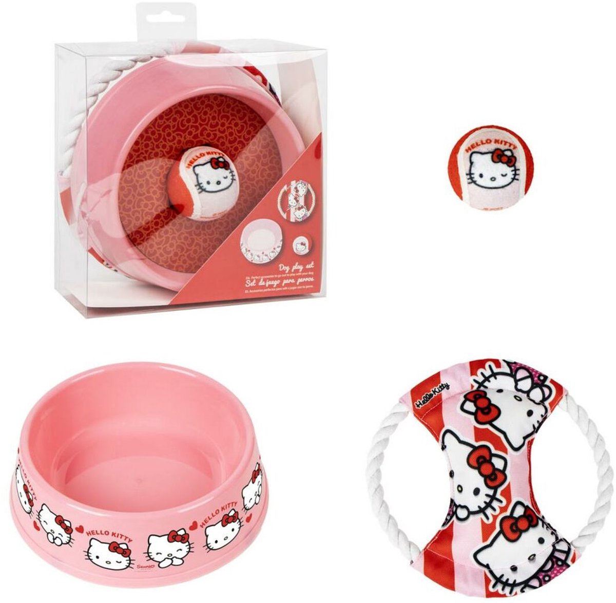 Geschenkenset voor honden – Hello Kitty – Roze