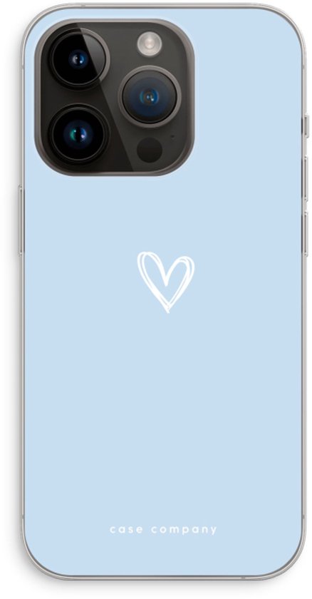 Case Company® - Coque pour iPhone 14 Pro - Klein Coeur Blauw - Coque souple pour téléphone - Protection sur tous les côtés et bord d'écran
