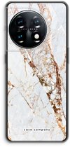 Case Company® - Hoesje geschikt voor OnePlus 11 hoesje - Goud marmer - Soft Cover Telefoonhoesje - Bescherming aan alle Kanten en Schermrand