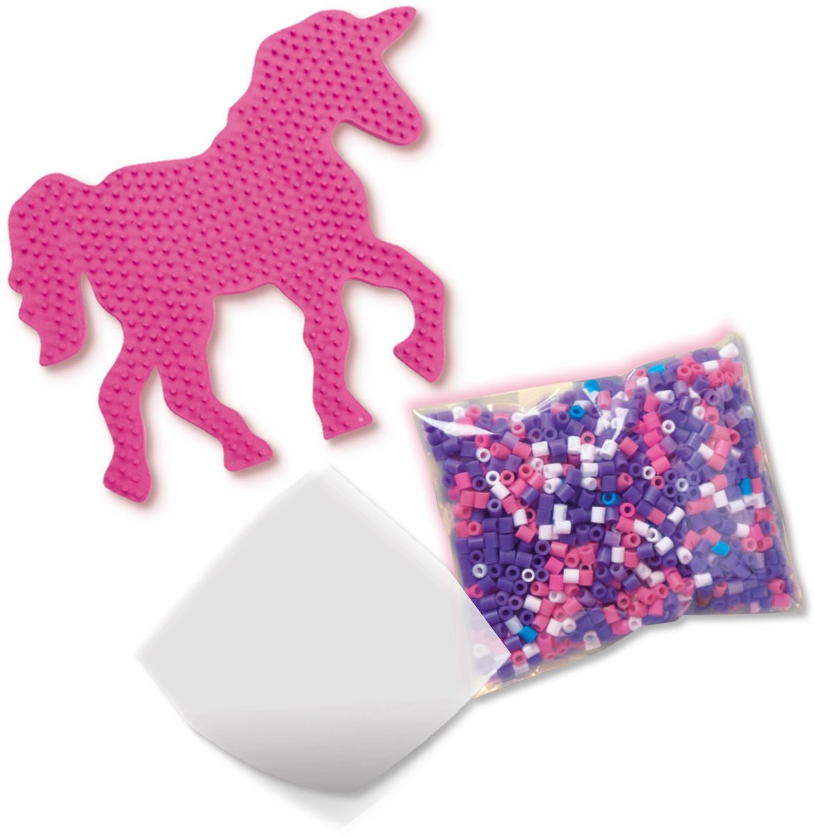 SES Creative - Beedz - Unicorn - Glow in the Dark - 1200 Strijkkralen met Grondplaten en Strijkvellen - Vanaf 5 Jaar — afbeelding 5