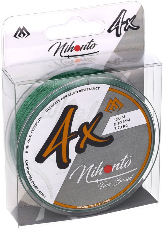Mikado Gevlochten Vislijn Nihonto 4X Groen 150m - 0.40mm 34.9kg - Voor Grote Vis van Merkloos — afbeelding 3