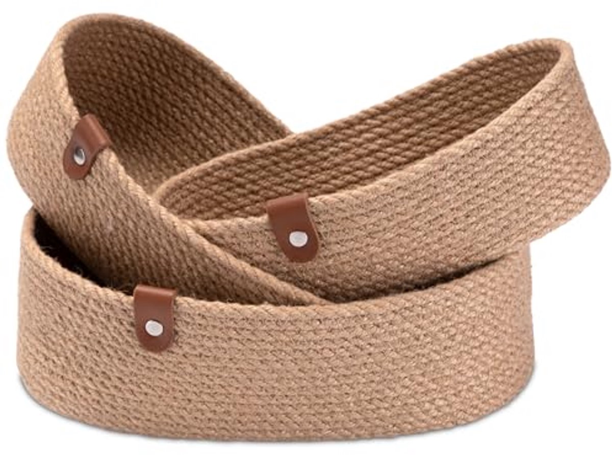Set van 3 Jute Opbergmandjes - Multifunctionele Organizer voor Badkamer en Luiertafel