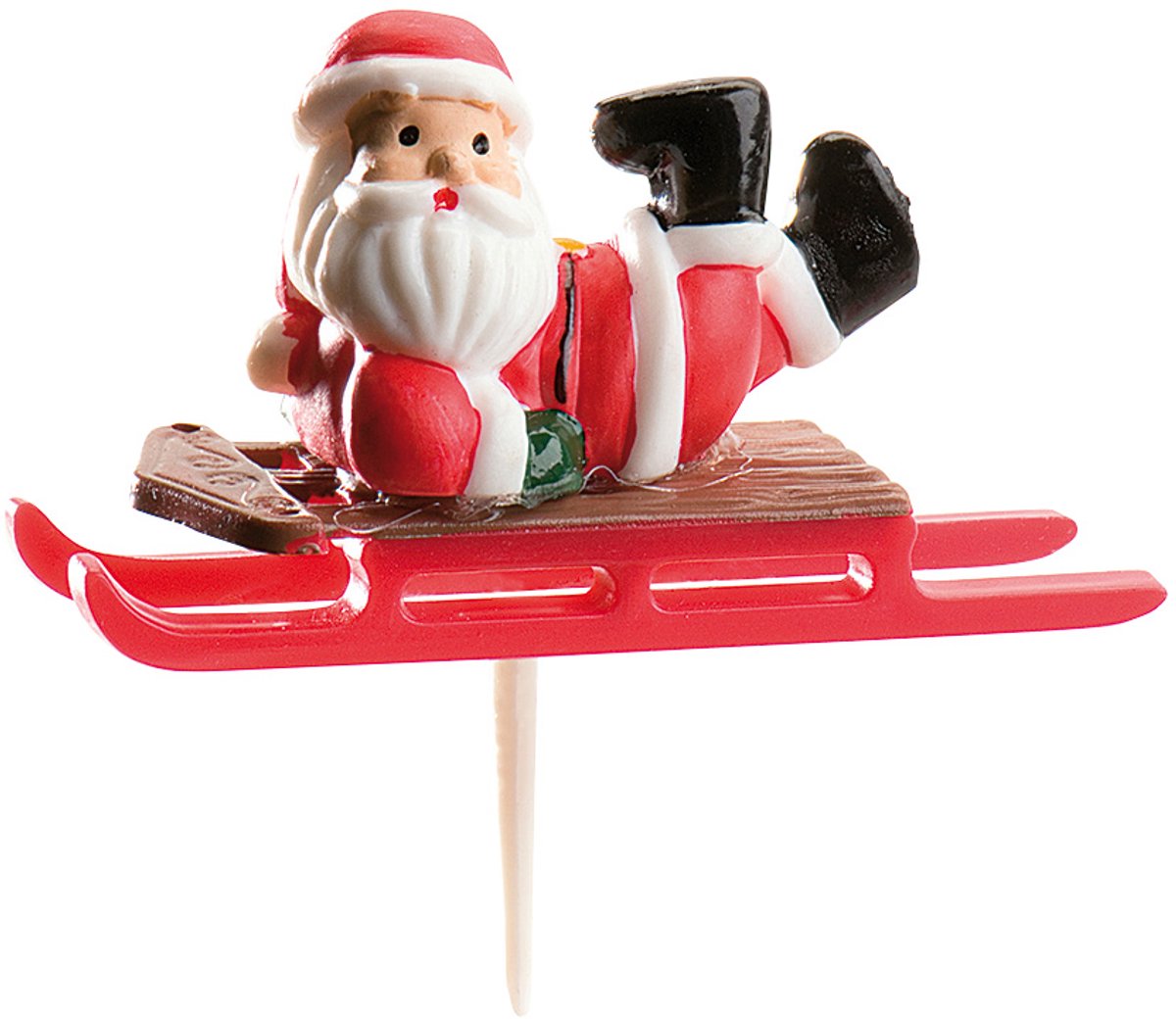 Taart / Cupcake toppers - Kerstmis / Kerstman set/6