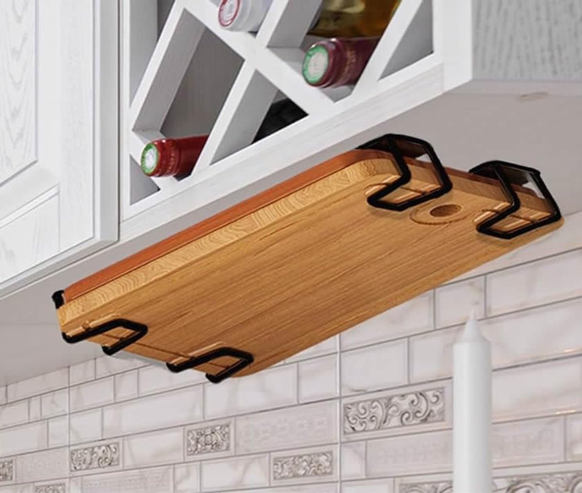 Onder Kast Snijplank Houder Set - 8 Stuks Rvs Organizer voor Keuken