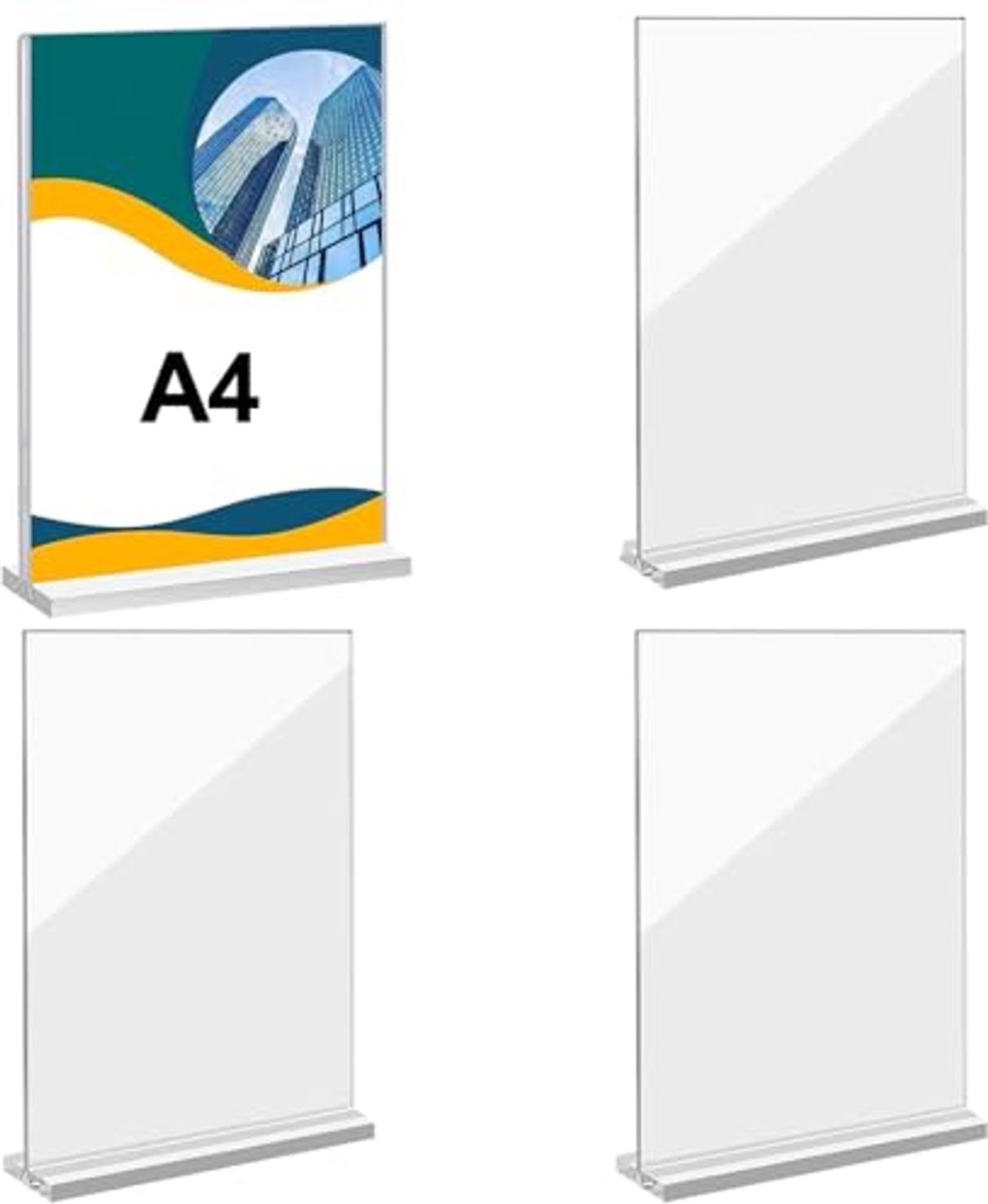 Acryl standaard A4 - 4 stuks tafelstandaard voor menu's en documenten