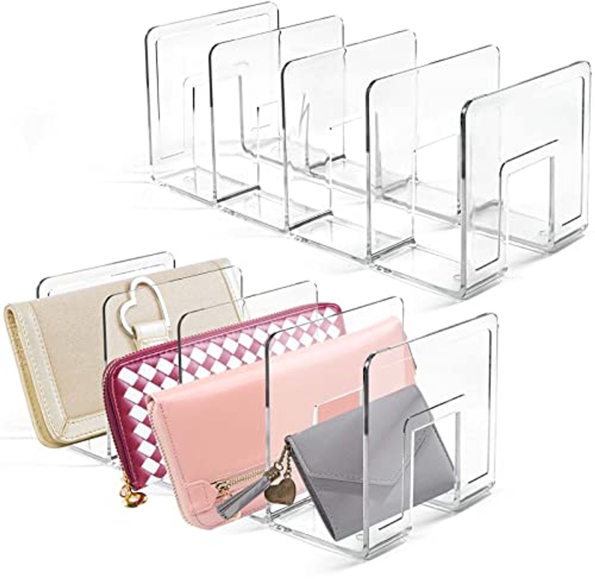 Duidelijke Handtas Organizer - Mini Handtas Plank voor Kasten - 2-PACK