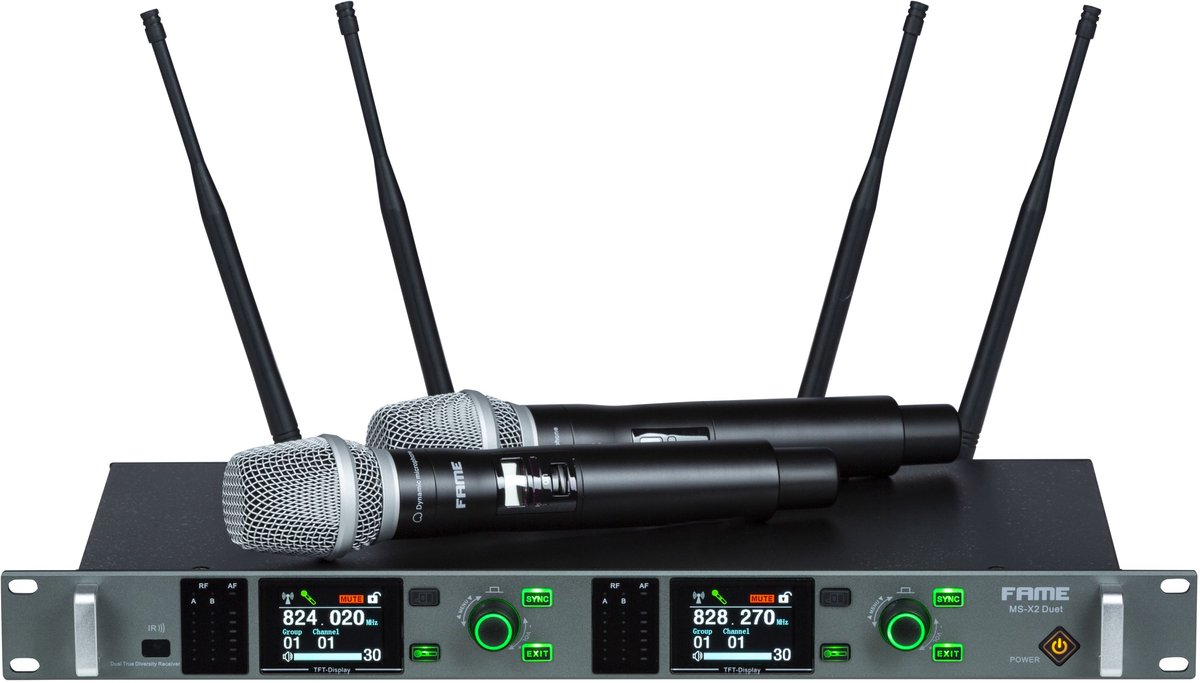 Fame MS-X2 Duet "MIC" C 824-832 MHz - Draadloze transmissie set