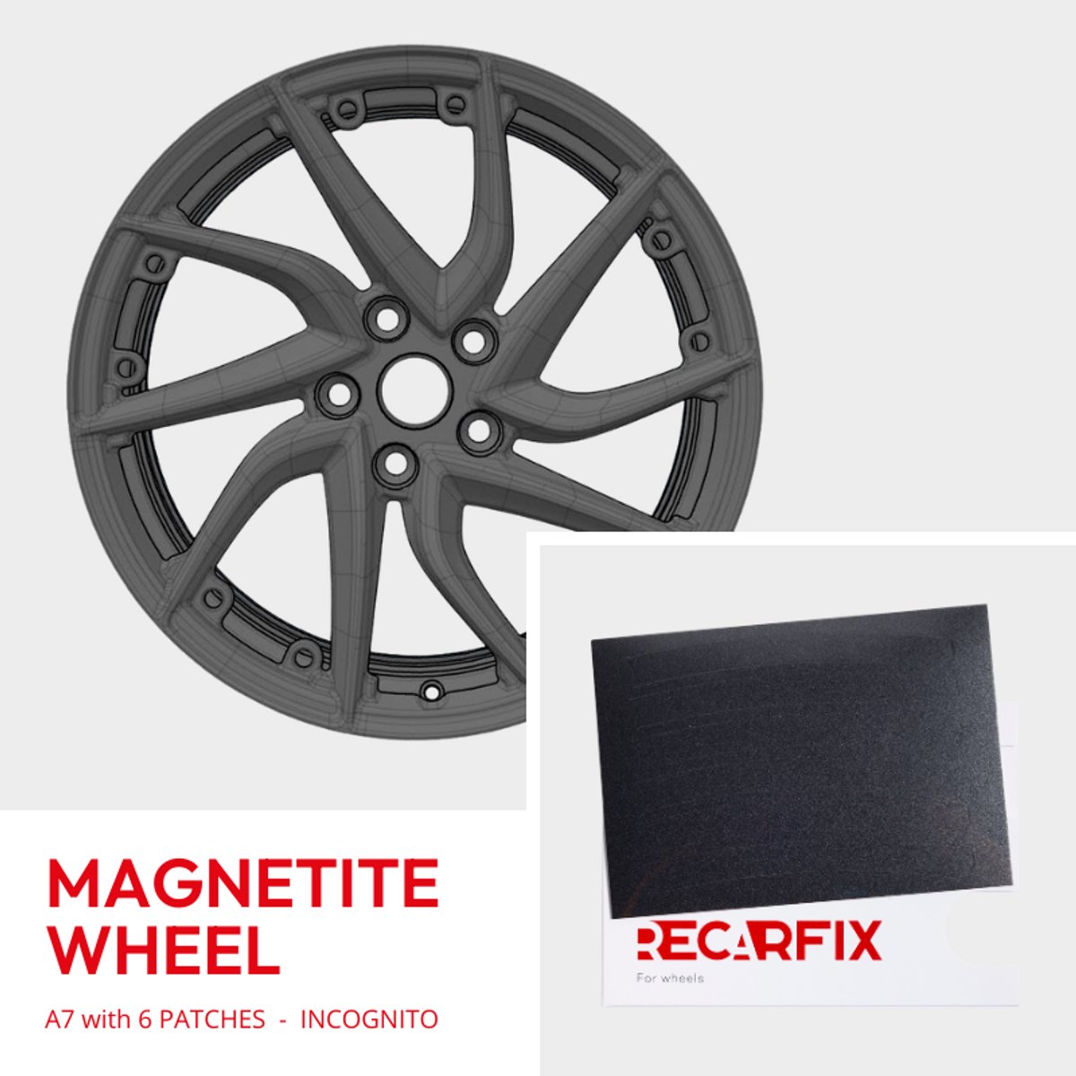 Tesla Model S - Velgschade patch Magnetite Wheel Incognito