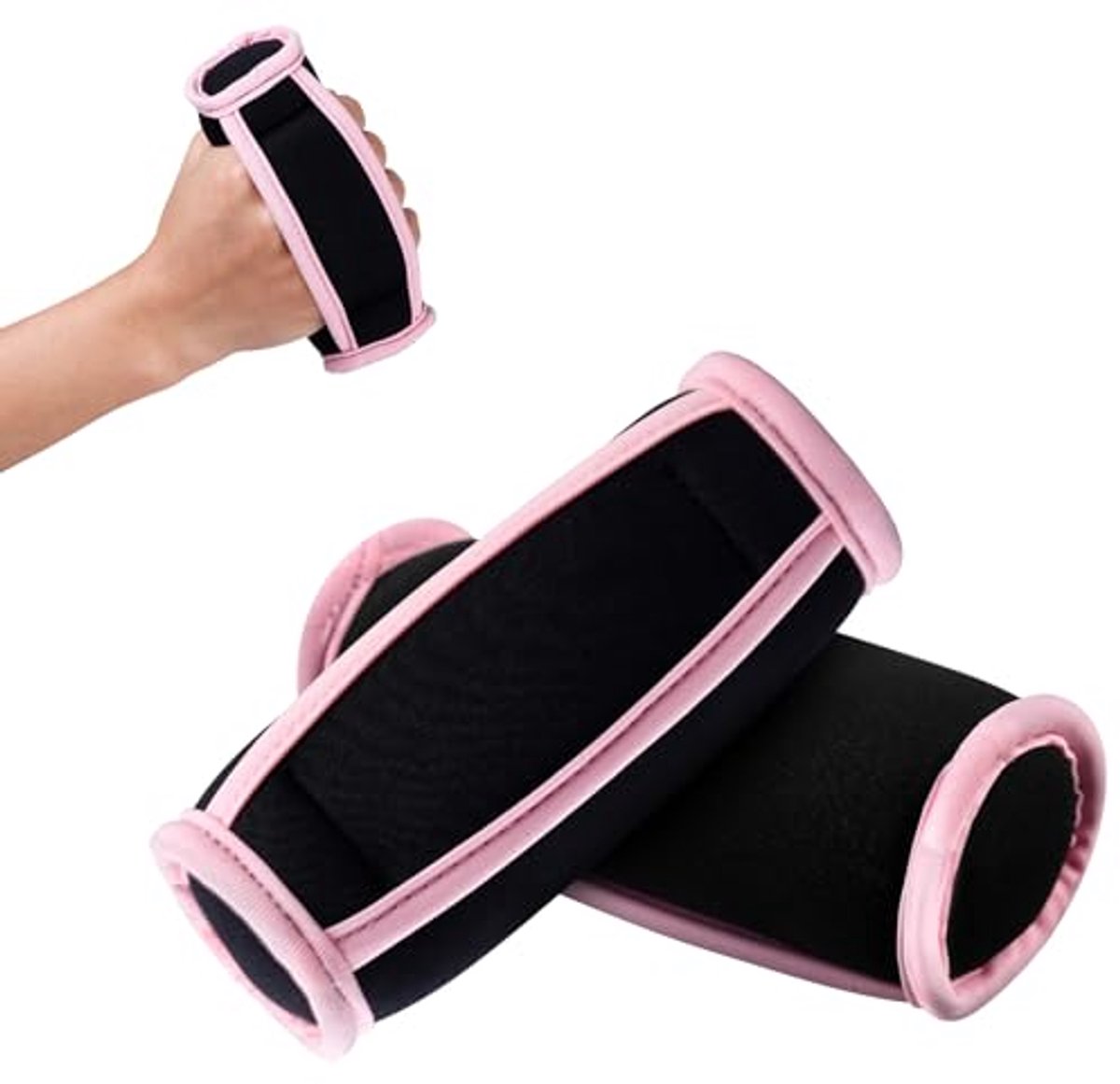 Zachte halterset met polsband voor aerobic, pilates en yoga - 1 kg (set van 2)