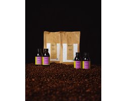 Georgie's Brasil Aroma Mini - Proefpakket Koffiebonen en Cold Brew Koffie Proefpakket - 2x500g (koffiebonen 1kg) & 4x125ml (4 stuks Cold Brew Koffie) - 100% Arabica - Gebalanceerd & Fruitig - Mix van Cold Drip Koffie en Premium RFA Koffiebonen