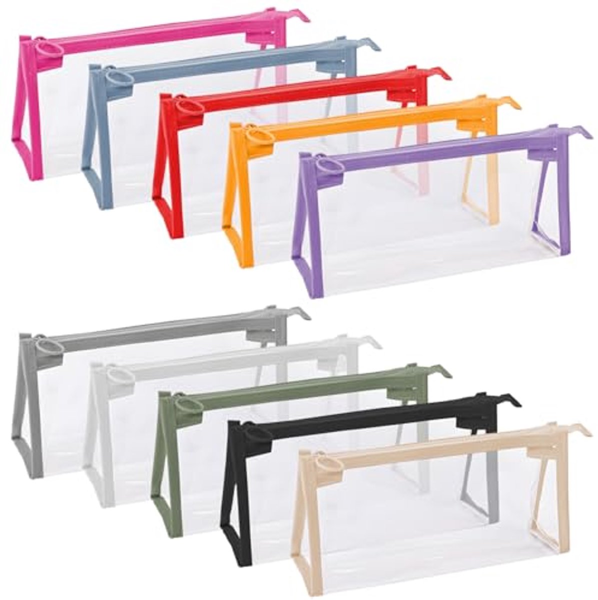Doorzichtige Etui 10 Stuks - Transparante Pennenetui, Opbergtas voor School & Reizen