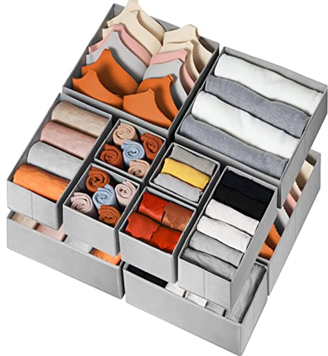 Lade-organizer voor kleding - 12-delige set voor sokken, ondergoed en accessoires