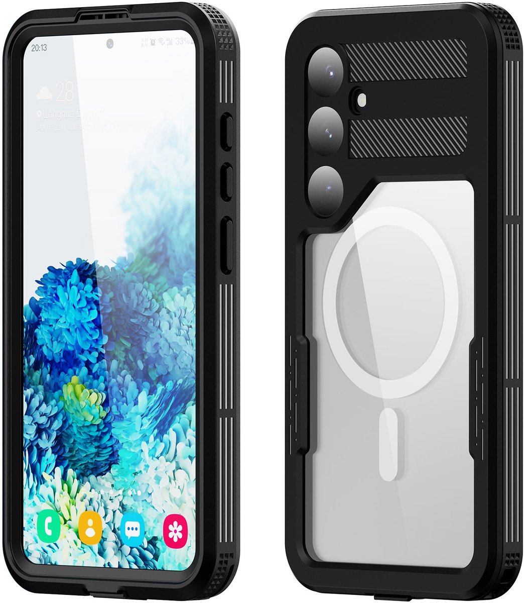Turtle Shift Volledig waterdicht en stofdicht hoesje geschikt voor Samsung Galaxy S24 - Magnetische ring