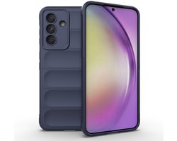 Telefoonhoesje geschikt voor Samsung Galaxy A56 / A36 Hoesje - Solidenz AeroGrip FlexShield - Donkerblauw