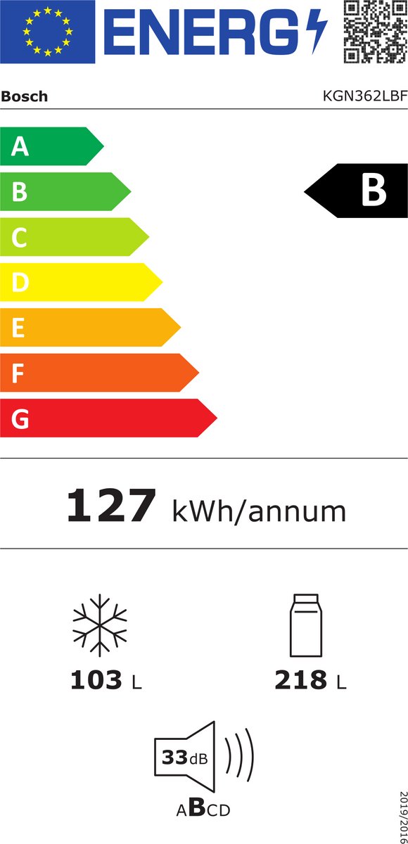 Bosch KGN362LBF - Serie 4 - Koel-vriescombinatie - Total no Frost; Nooit meer ontdooien - VitaFresh XXL 0°C: houd etenswaren langer vers met extra ruime vershoudlades- Energielabel B - RVS look — afbeelding 2