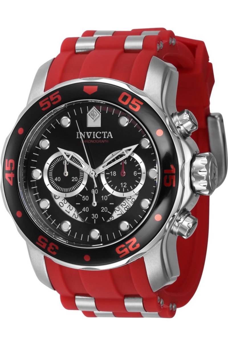 Invicta Pro Diver 40475 Heren Horloge - Waterdicht - Analoog - Quartz Uurwerk - Roestvrij Staal met zwarte Wijzerplaat - 48mm