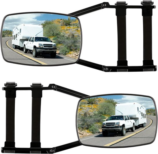 Universele caravanspiegel 2 stuks – 190x120mm – opzetspiegel voor camper, woonwagen inklapbaar
