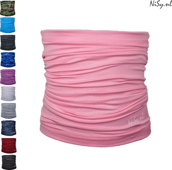 NiSy.nl Multifunctionele Nekwarmer | Sjaal | Bandana | Sporten | Unisex | One Size | Roze