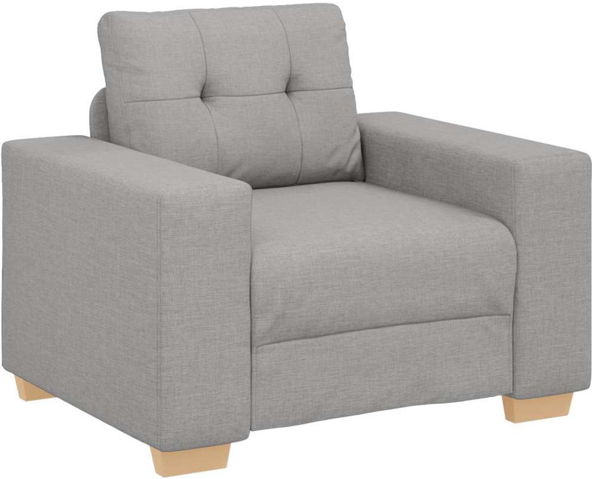 vidaXL Fauteuil - Wolgrijs - 100x78x80 - cm - Stof