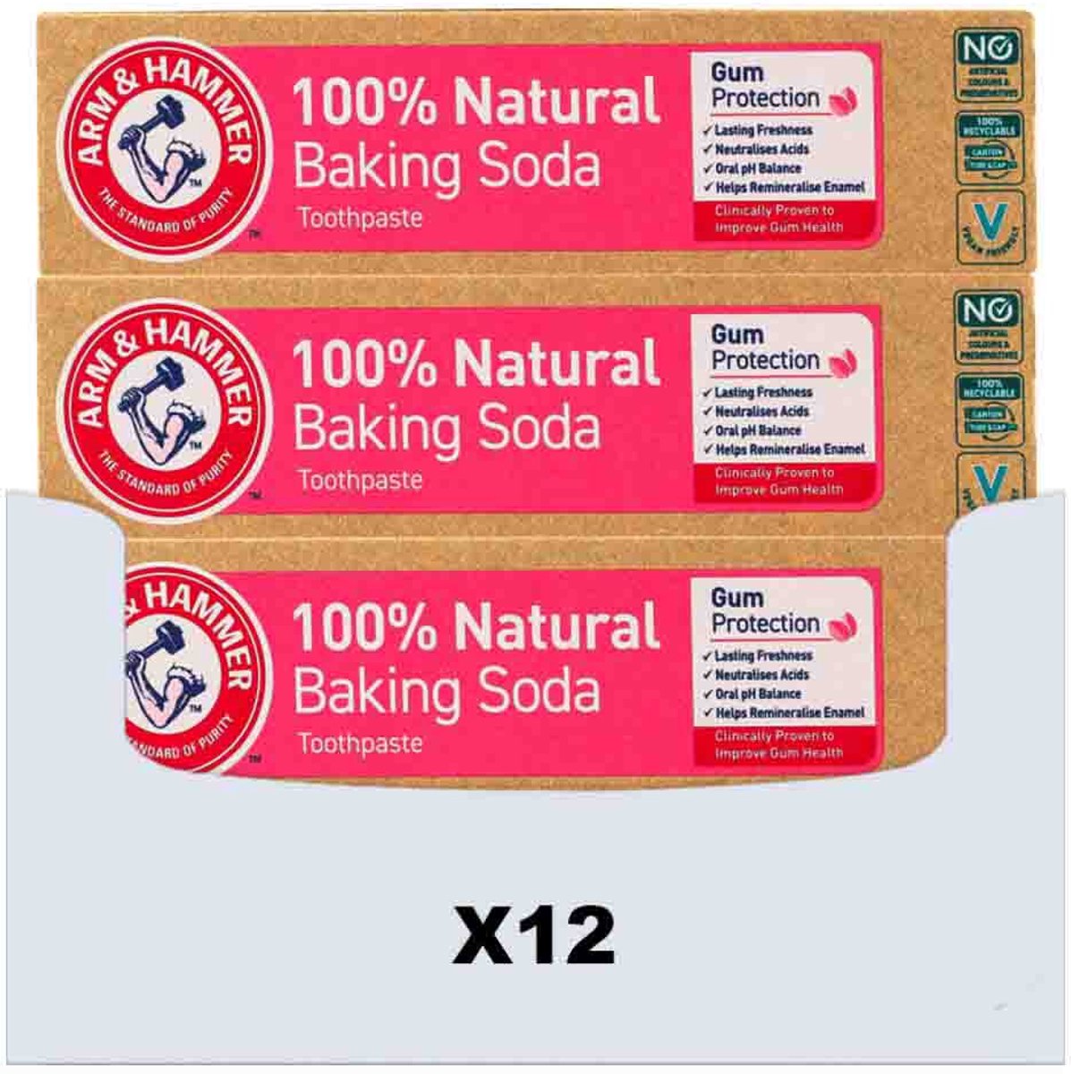 Arm & Hammer Tandpasta 100% Natural Gum Protection - 12 x 75 ml - Voordeelverpakking