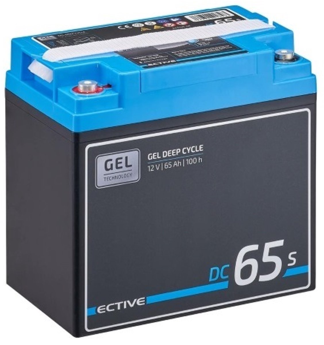 Accu gel 12V Ective DC serie S met LCD - grootste accu's alleen afhalen - DC 65S gel (65Ah)