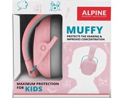 Alpine Muffy Kids Gehoorbescherming kinderen – Oorbeschermers kinderen - Oorkappen kinderen - Verminderd omgevingsgeluid en verhoogd de concentratie - Handig voor in de klas of bij luidruchtige events – Roze – Demping 25 dB