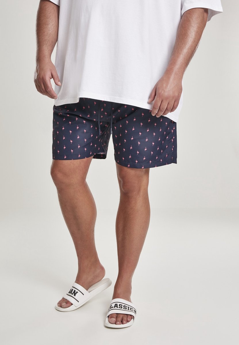 Urban Classics Pattern Flamingo Zwemshorts 2XL Blauw