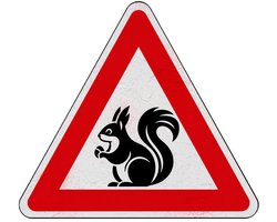 Pas op overstekende eekhoorns bord | Sign Again materiaal | 15 cm