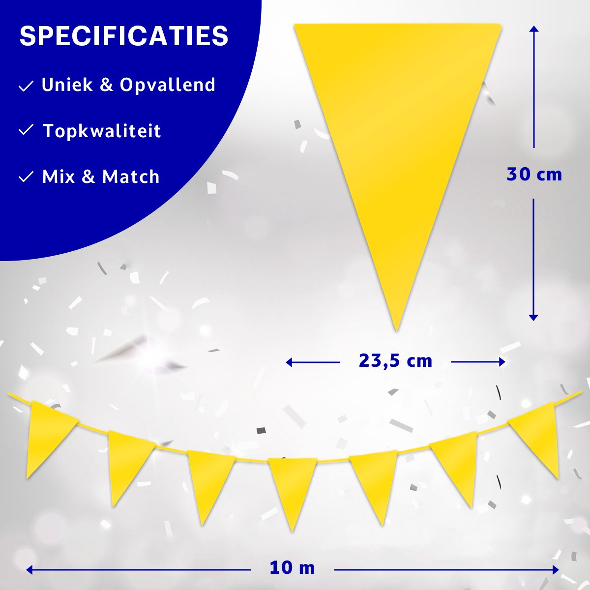 BTH - Slingers - Geel - Slingers Verjaardag - Vlaggenlijn - Verjaardag Versiering - Verjaardag - Vlaggetjes - Decoratie — afbeelding 2