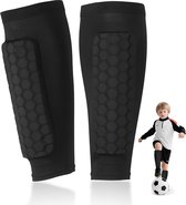 2 Paar voetbalscheenbeschermers voor heren en kinderen, stootvast scheenbeschermers voor voetbal, ademend en antislip shin pads