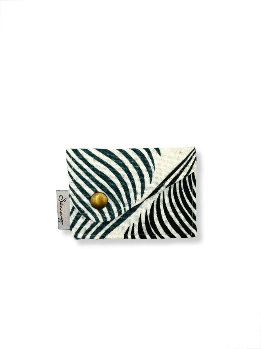 Portemonnee - Groene bloemen - Mini portemonnee dames - Portefeuille dames - Duurzaam cadeau - Cadeau voor vrouwen verjaardag - Cadeau voor haar - Cadeau voor vriendin - Handmade cadeau