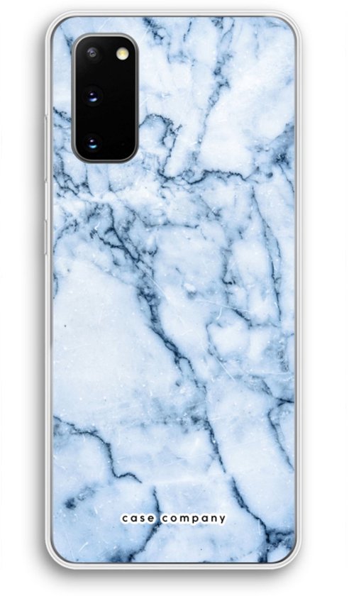 Case Company® - Coque Samsung Galaxy S20 - Marbre Blauw - Coque Souple pour Téléphone - Protection Tous Côtés et Bord d'Écran