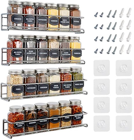THYGIFTREE 4 gelaagde kruidenrek organizer, 1 pak kruidenrek