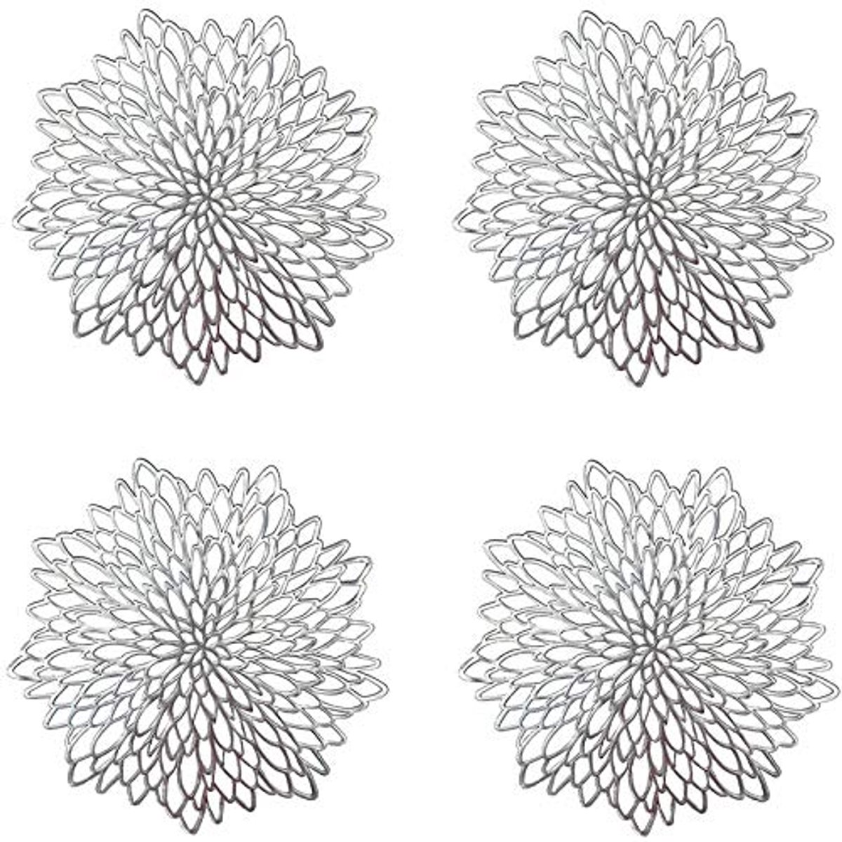 Ronde Metallic Placemat Set van 4 - Decoratieve en Hittebestendige Tafelaccessoires