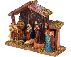 Happy Holidayz Kerststal - 20 cm - Heilige geboorte Kerststal Set - Kerststal Figuren - Indoor Decoratie - Kerstdecoratie